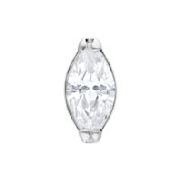 Push Fit Oval Kristallaufsatz in Silber Silberner Push Fit Oval Kristallaufsatz vor weißem Hintergrund