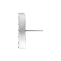 Silberner Push Fit Aufsatz mit Kristallen Silberner Push Fit 6 Crystal Bow Aufsatz mit klaren Kristallen, Seitenansicht