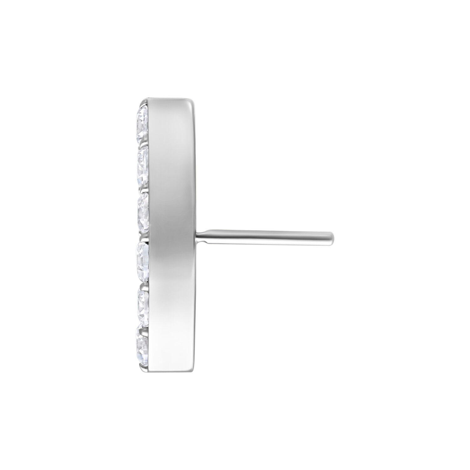 Silberner Push Fit Aufsatz mit Kristallen Silberner Push Fit 6 Crystal Bow Aufsatz mit klaren Kristallen, Seitenansicht