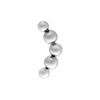 Silberner Push Fit Aufsatz aus Titan Silberner metallischer Aufsatz mit kugelförmigem Design auf weißem Hintergrund