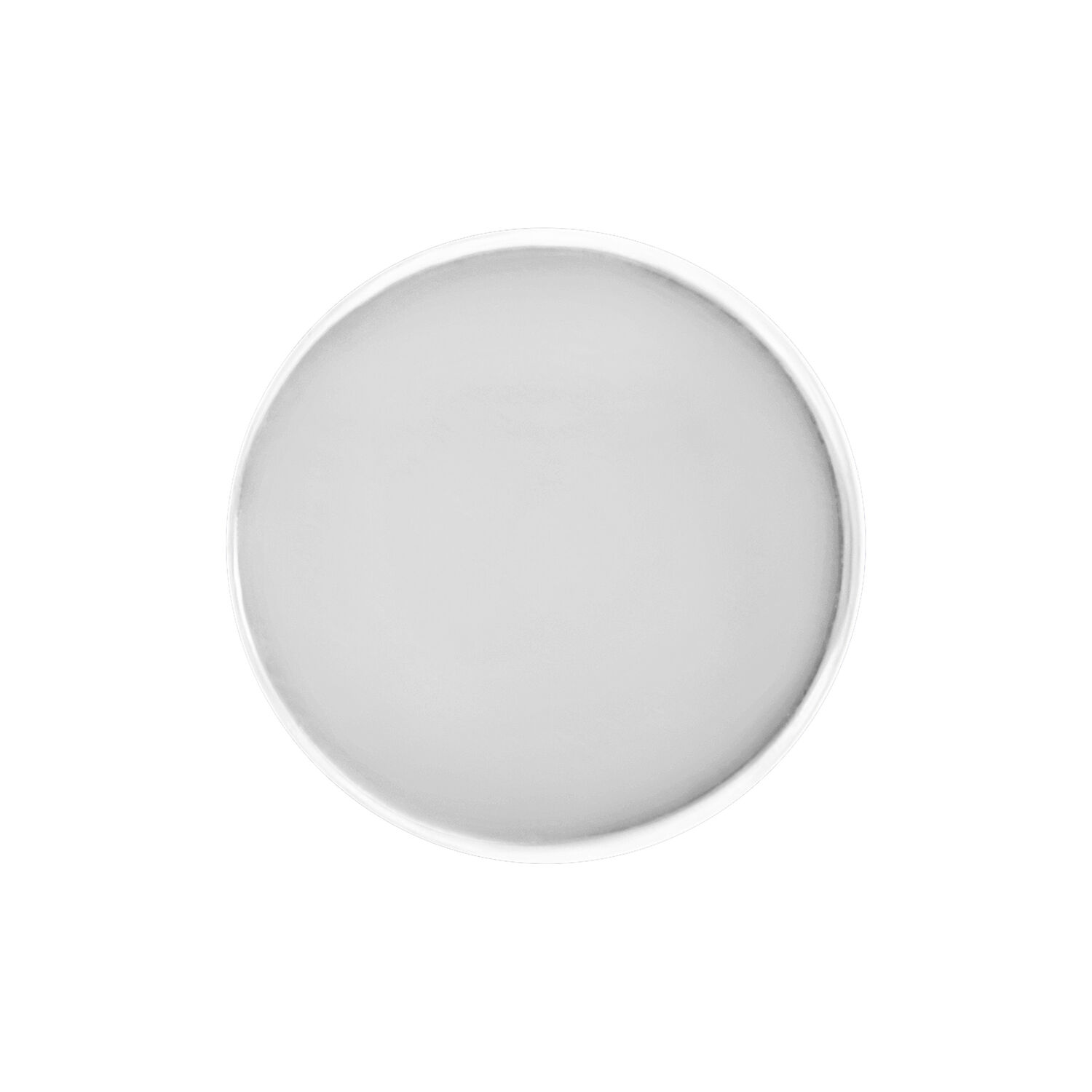 Silberner Push Fit Disc Aufsatz Runder silberner Push Fit Disc Aufsatz aus Titan auf weißem Hintergrund