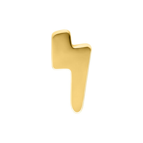 Goldener Push Fit Aufsatz aus Titan mit Blitzdesign auf weißem Hintergrund