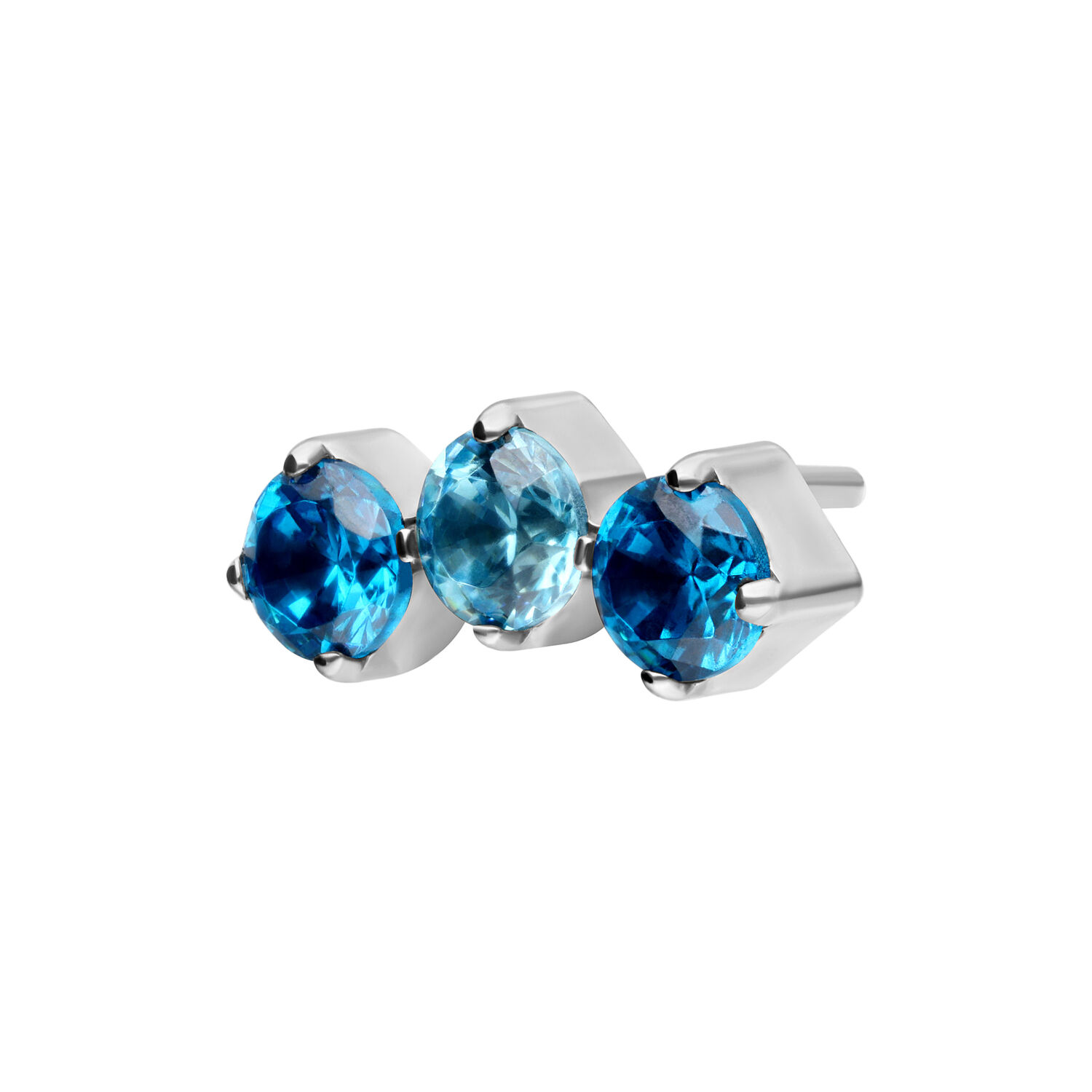 Stargleam Crystal Aufsatz in Lavendel und Türkis Drei Push Fit Aufsätze mit lavendel- und türkisfarbenen Kristallen auf weißem Hintergrund