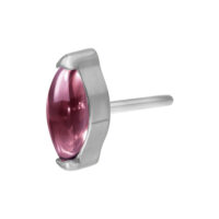 Silberfarbener Amethyst Push Fit Aufsatz Push Fit Aufsatz mit ovalem Amethyst in silberner Fassung