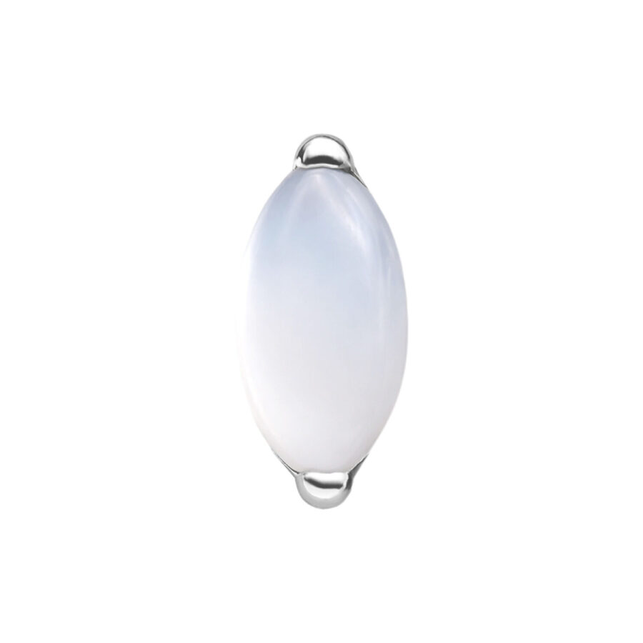 Ovaler Amethyst Aufsatz in Silber auf weißem Hintergrund