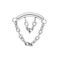 Silberner Double Chain Helix Aufsatz Silberner Double Chain Helix Aufsatz mit Ketten auf weißem Hintergrund