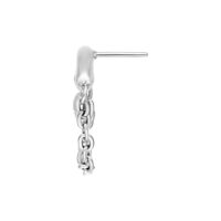 Silberner Double Chain Helix Aufsatz Silberner Helix Aufsatz mit Kettendesign auf weißem Hintergrund