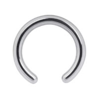 Silberner Clip In Ball Ring aus Titan auf weißem Hintergrund