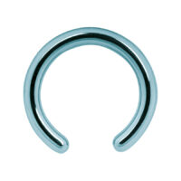 Anodisierter Clip in Ring ohne Kugel Hellblauer Clip in Ring aus Titan auf weißem Hintergrund