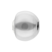 Titan Kugel 1,2 mm mit Kristall 3,0 mm Weißgoldene Titan Kugel mit kristallklarem Stein, 1,2 mm Stärke, 3,0 mm Größe, auf weißem Hintergrund