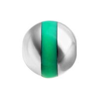 ART-Tech® Stripe Piercing Kugel Grün 5mm Silberne Titan Kugel mit grünem Streifen auf weißem Hintergrund
