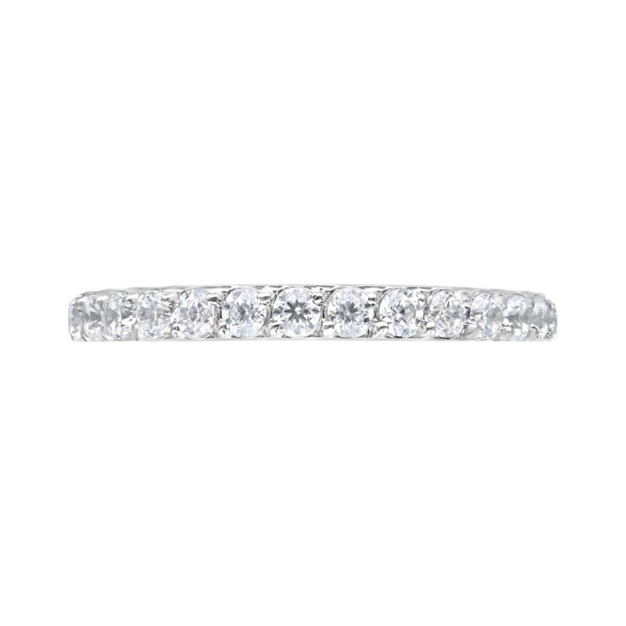 Silberfarbener Pave Set Crystal Clicker aus Titan mit klaren Kristallen, 6 mm