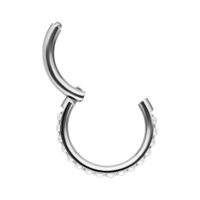 Silberner Pearl Clicker mit 6,0 mm Innendurchmesser auf weißem Hintergrund