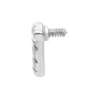 Serpentina Piercing Aufsatz Titan Silber Silberner Serpentina Piercing Aufsatz mit Außengewinde auf weißem Hintergrund