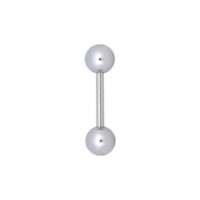 Silbernes Titan Rattle Barbell Piercing Silbernes Titan-Barbell mit zwei Kugeln auf weißem Hintergrund