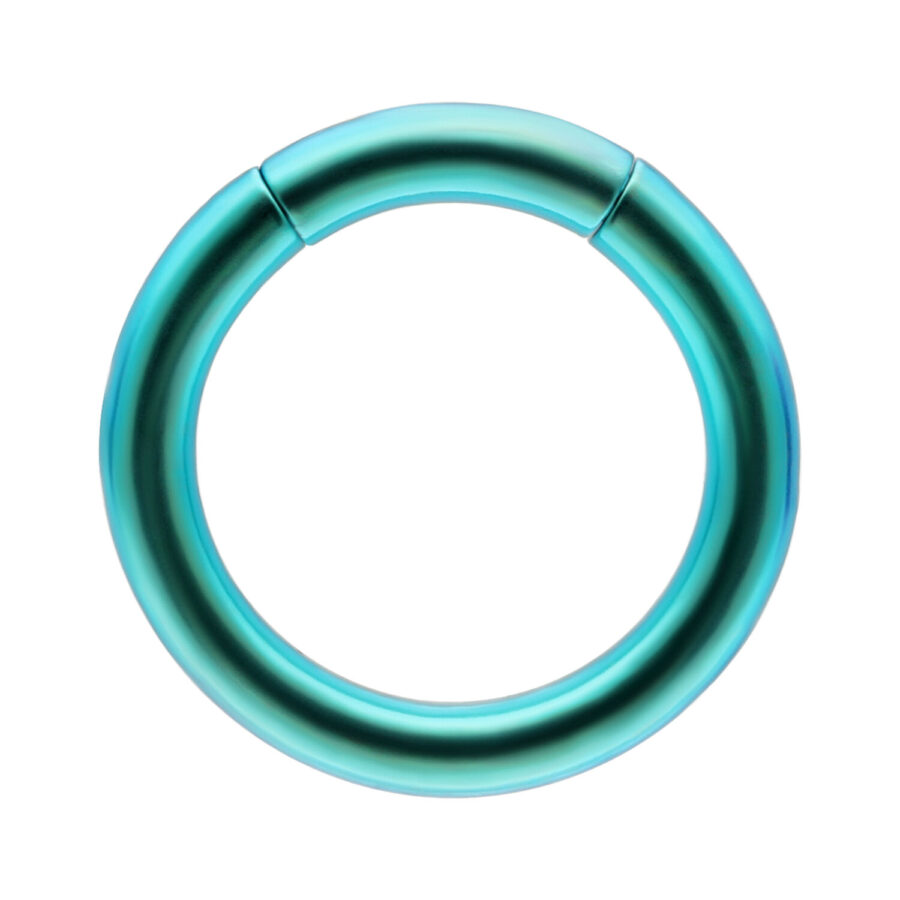 Dunkelgrüner Segmentring aus Titan, Stärke 1,6 mm, Innendurchmesser 8,0 mm, auf weißem Hintergrund