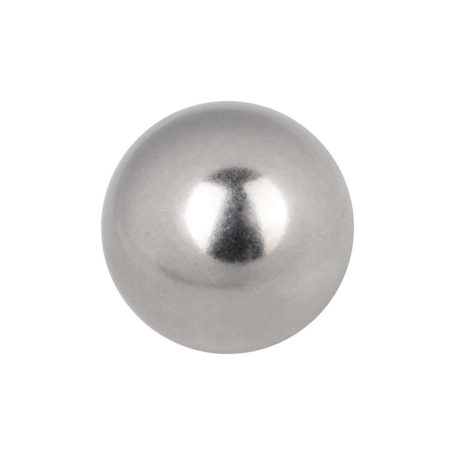 Silberne Titan Gewindekugel für Piercings Silberne Kugel aus Titan mit glatter Oberfläche auf weißem Hintergrund