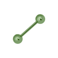Hellgrüner Titan Barbell Piercing 1,2 mm Hellgrünes Titan Barbell Piercing mit 1,2 mm Stärke und 12 mm Länge auf weißem Hintergrund