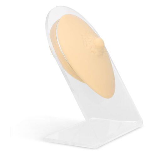 Beige Silikon Brustwarze auf transparentem Display-Ständer