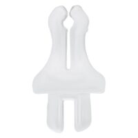 Transparenter PTFE-Clip für Body Bit Displays auf weißem Hintergrund