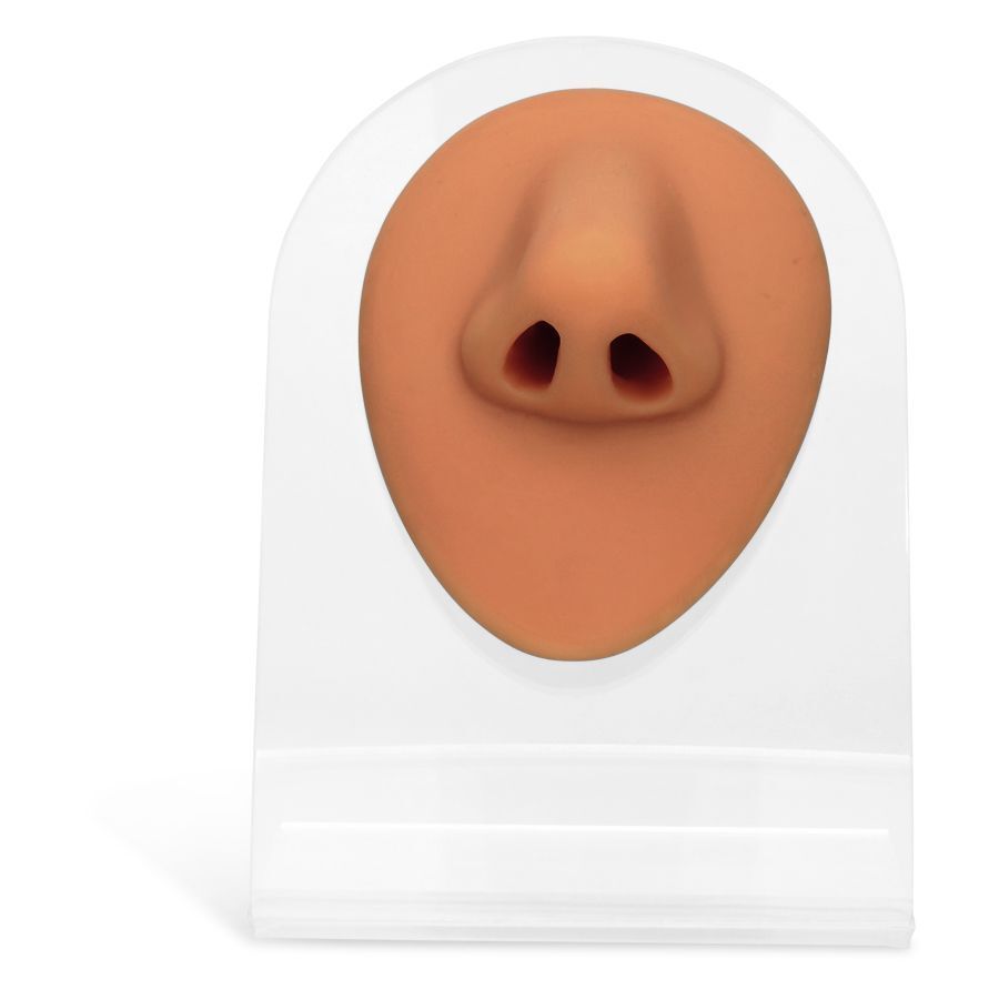 Body Bit Nose - Braun Silikon Braune Nasenform aus Silikon auf weißem Hintergrund