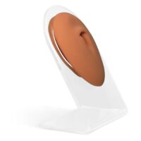Body Bit Belly Button in Braun auf Ständer Brauner Body Bit Belly Button aus Silikon auf klarem Display