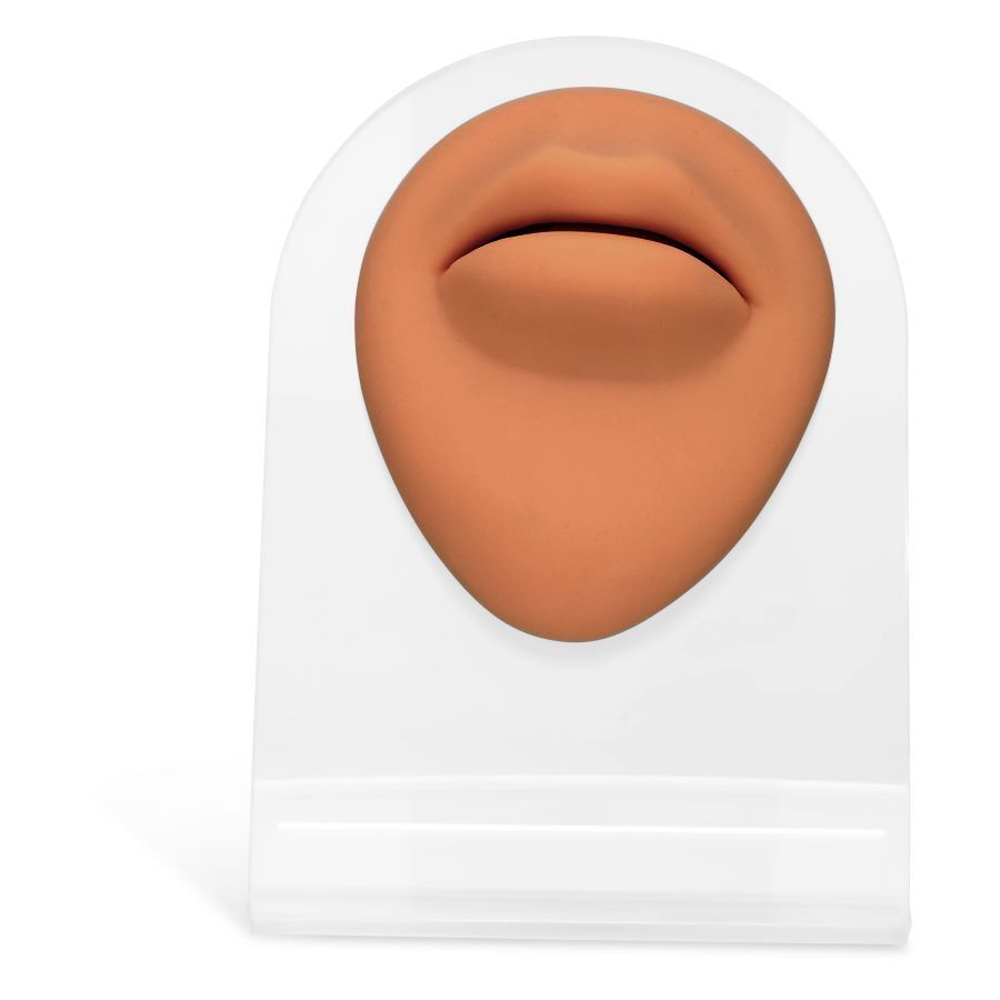 Body Bit Big Mouth in Braun auf Weiß Braunes Body Bit Big Mouth aus Silikon auf weißem Hintergrund