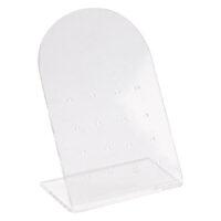 Transparenter Acryl-Display für 16 Labrets auf weißem Hintergrund
