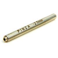 Silberner Kugelhalter für 2,5 mm Kugeln auf weißem Hintergrund