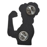 Schwarzer Wildcat Rocker Pin mit muskulöser Silhouette auf weißem Hintergrund
