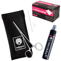 Wildcat Piercing Change Kit Set Piercing Change Kit mit Schere, Alkoholpads, Spray und Tasche