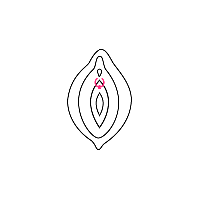 Schwarz-weiße schematische Darstellung eines Triangle-Piercings in der Mitte eines stilisierten Designs