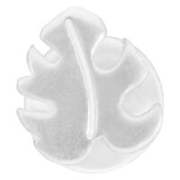 Silberfarbenes Monstera Labret mit Push-Fit Design auf weißem Hintergrund
