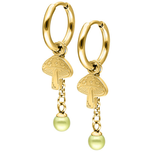 Little Mushroom Hoops Pair - Gold