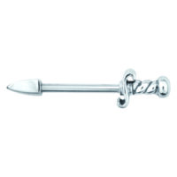 Silberner Brust Barbell mit spiralförmigem Griff in 12,0 mm Länge