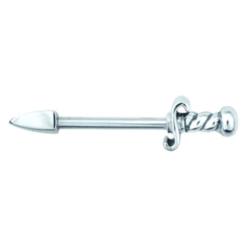 Silberner Brust Barbell mit spiralförmigem Griff in 12,0 mm Länge
