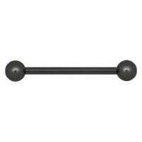 Schwarzer Stahl Barbell 18 mm Schwarzer Barbell mit zwei runden Enden auf weißem Hintergrund