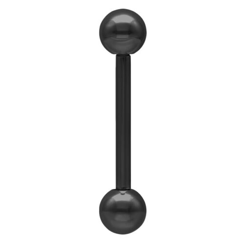 Schwarzes Barbell mit zwei Kugeln auf weißem Hintergrund