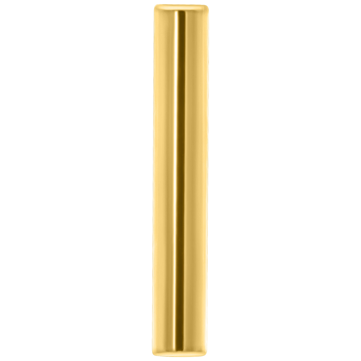 Goldenes Titan Piercing Stab Langer, goldener Titanstab auf weißem Hintergrund