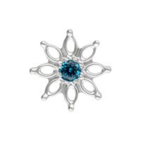 Türkis Kristall Aqua Bloom Aufsatz Aqua Bloom Aufsatz mit türkisfarbenem Kristall in Blumenform, Titan
