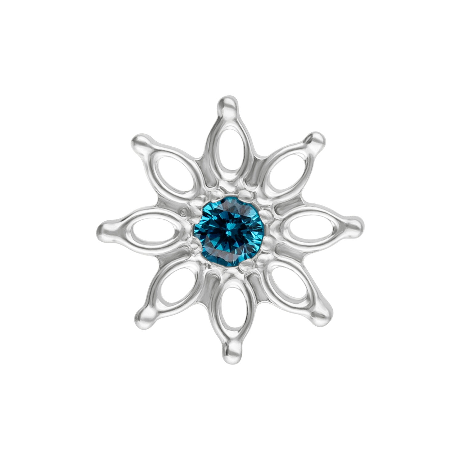 Türkis Kristall Aqua Bloom Aufsatz Aqua Bloom Aufsatz mit türkisfarbenem Kristall in Blumenform, Titan