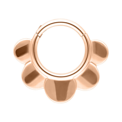 Roségoldener Half Flower Clicker aus Titan mit Blumenmotiv