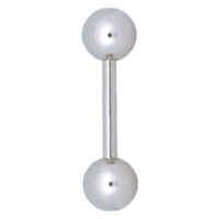 Silberner Barbell Piercing mit zwei Kugeln auf weißem Hintergrund