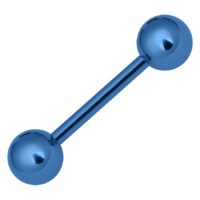 Dunkel-Blauer Titan Barbell 1,6 mm Dunkel-blauer Barbell mit zwei kugelförmigen Enden auf weißem Hintergrund