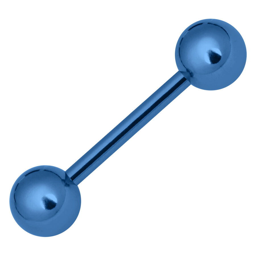 Dunkel-Blauer Titan Barbell 1,6 mm Dunkel-blauer Barbell mit zwei kugelförmigen Enden auf weißem Hintergrund