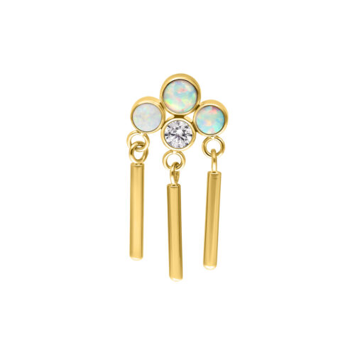 Push Fit Synthetic Opal Statement Crown Attachment - Gold