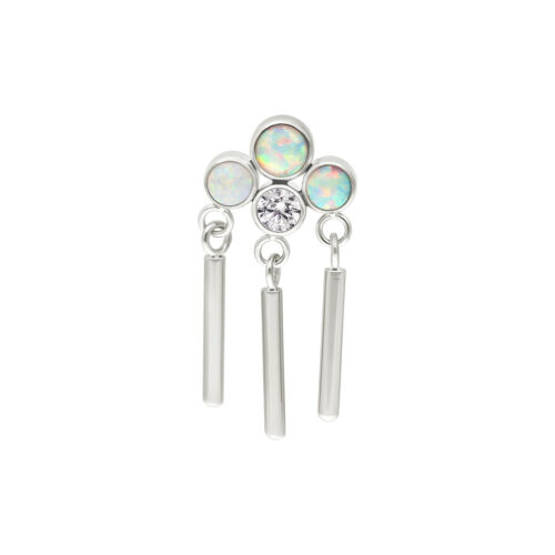 Push Fit Synthetic Opal Statement Crown Attachment - Weißgold