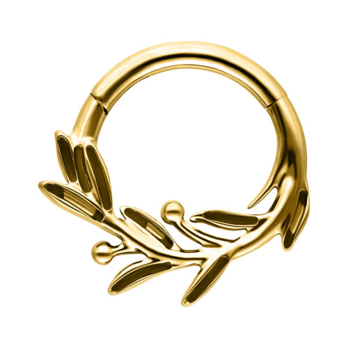 Goldener Clicker mit Olivenzweig-Design, 8,0 mm Innendurchmesser
