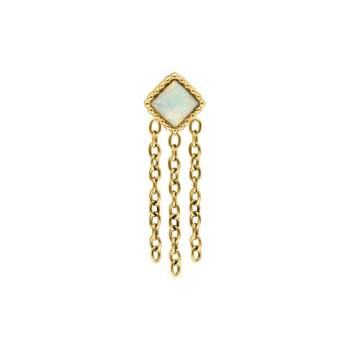 Push Fit Opal Square with Chains Attachment - Gold