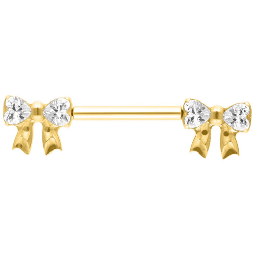 Goldenes Barbell mit Kristall-Schleifen auf weißem Hintergrund